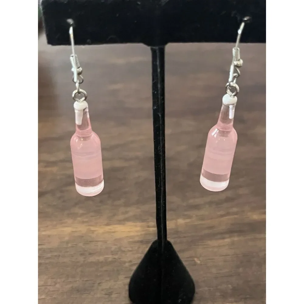 Corona Bottle Unbranded Dangle Hook Earrings 2.5 Drop Beer Alcohol
